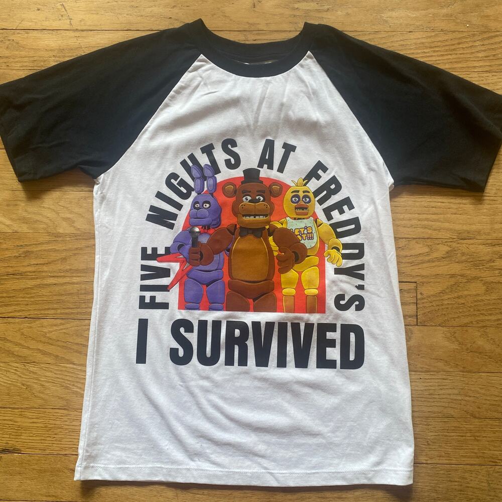 Five Nights at Freddy's I Survived Big Boys Raglan Baseball Style T-Shirt(10/12)